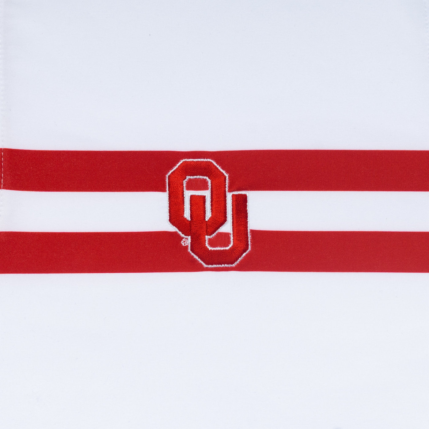 Oklahoma Jersey Stripe Collegiate Q-Zip | The Oklahoma Jersey Stripe - White/Carmine Red