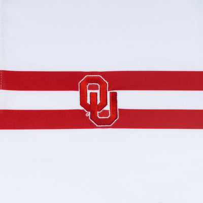 Oklahoma Jersey Stripe Collegiate Q-Zip | The Oklahoma Jersey Stripe - White/Carmine Red