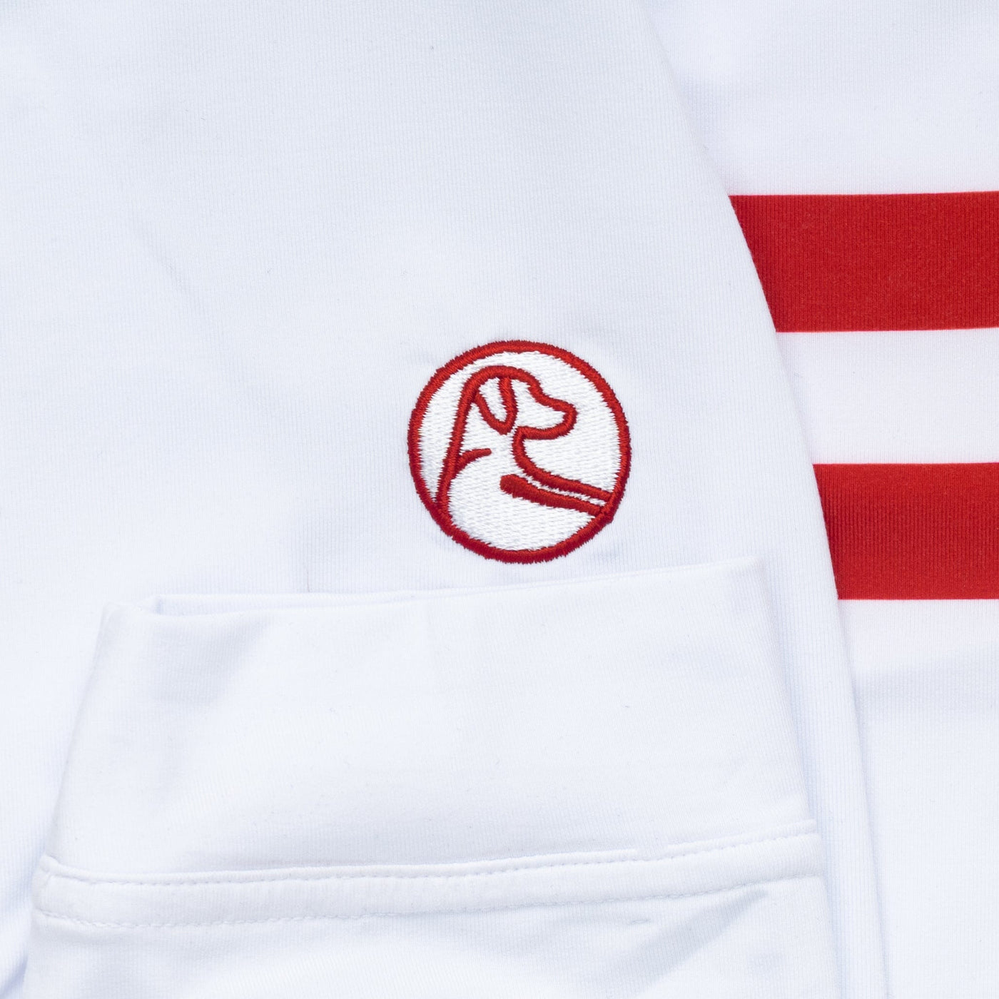 Oklahoma Jersey Stripe Collegiate Q-Zip | The Oklahoma Jersey Stripe - White/Carmine Red