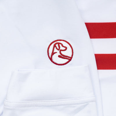 Oklahoma Jersey Stripe Collegiate Q-Zip | The Oklahoma Jersey Stripe - White/Carmine Red