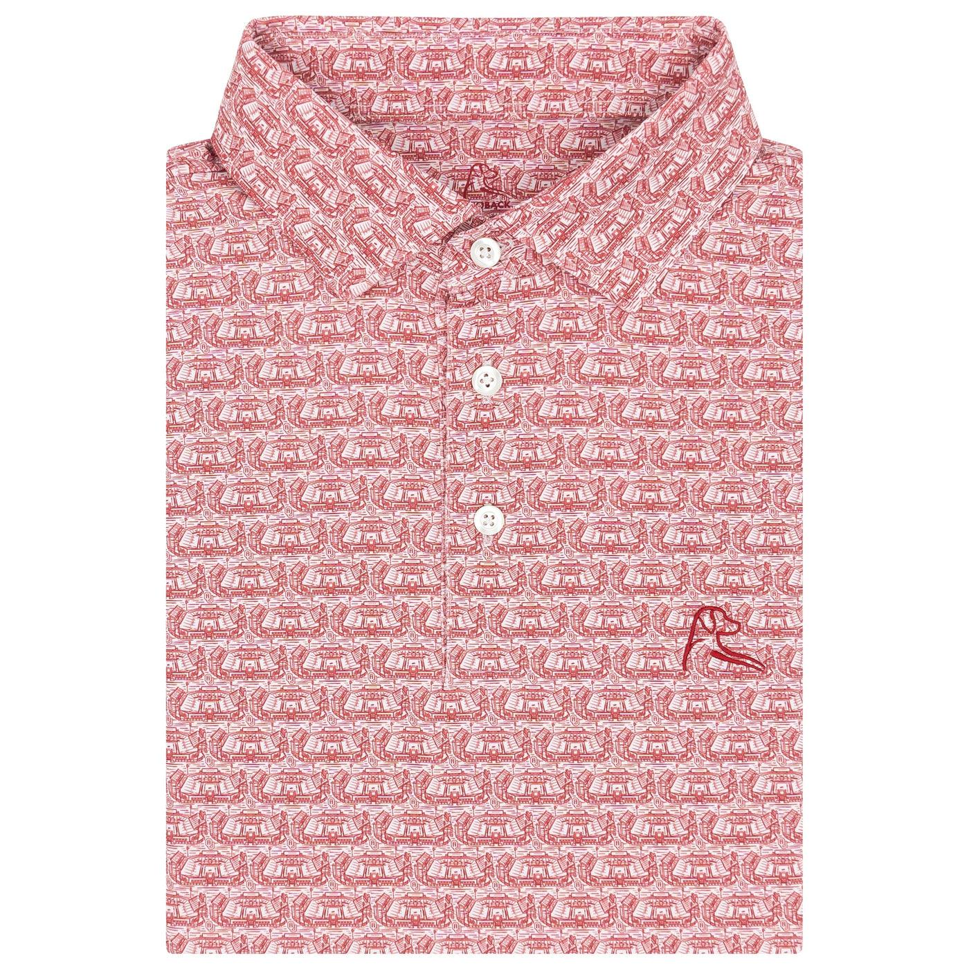 The Oklahoma Memorial Stadium | Collegiate Polo | The Oklahoma Memorial Stadium - White/Carmine Red