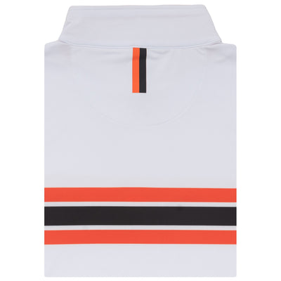 Oklahoma State Helmet Stripe Collegiate Q-Zip | The Oklahoma State Helmet Stripe - White/Blaze Orange