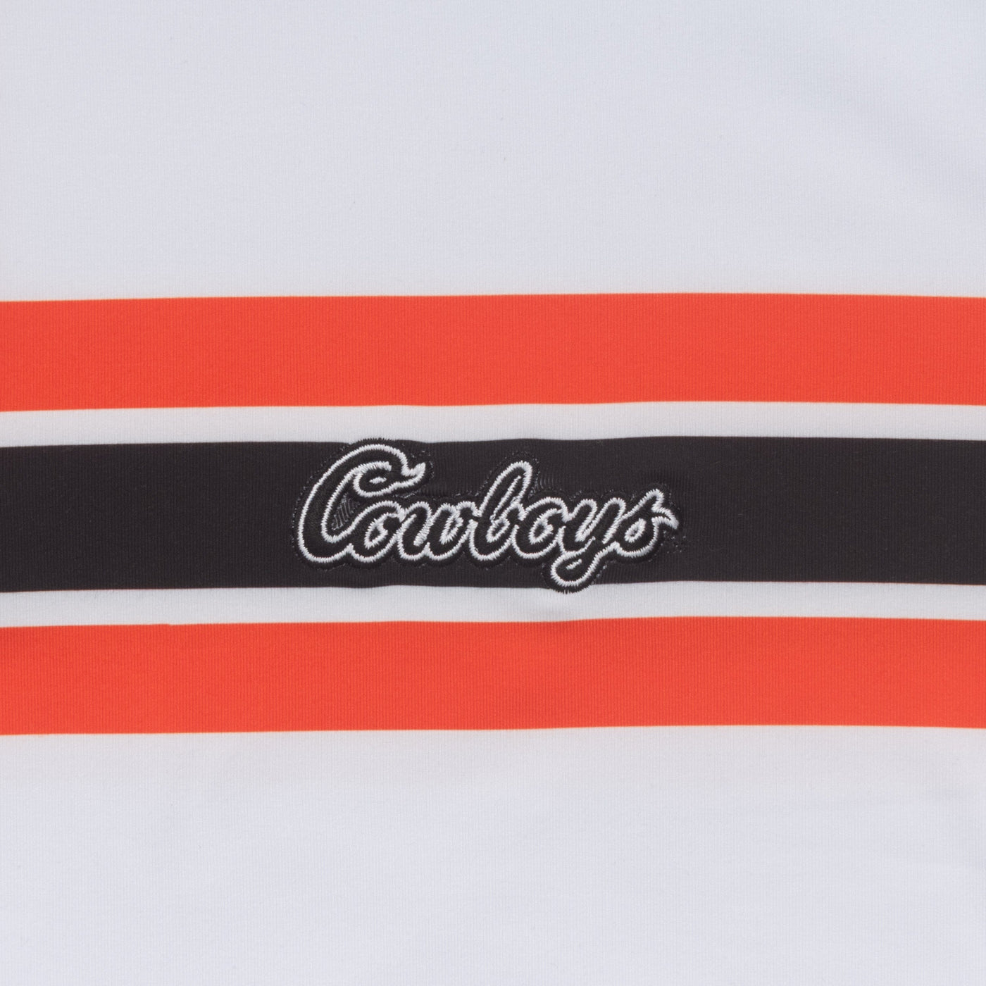 Oklahoma State Helmet Stripe Collegiate Q-Zip | The Oklahoma State Helmet Stripe - White/Blaze Orange