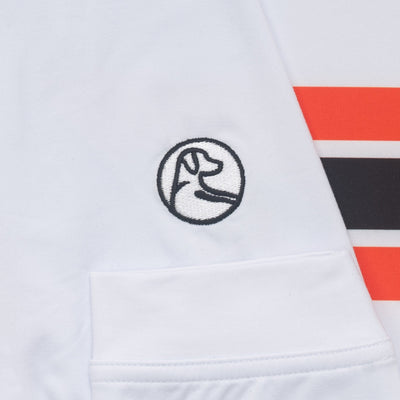 Oklahoma State Helmet Stripe Collegiate Q-Zip | The Oklahoma State Helmet Stripe - White/Blaze Orange