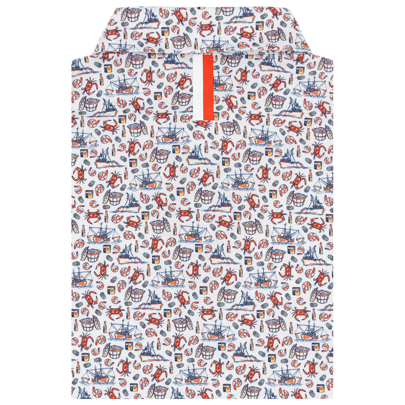 The OLD BAY | Performance Polo | The OLD BAY - White/Vermilion Orange