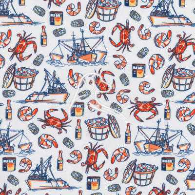 The OLD BAY | Performance Polo | The OLD BAY - White/Vermilion Orange