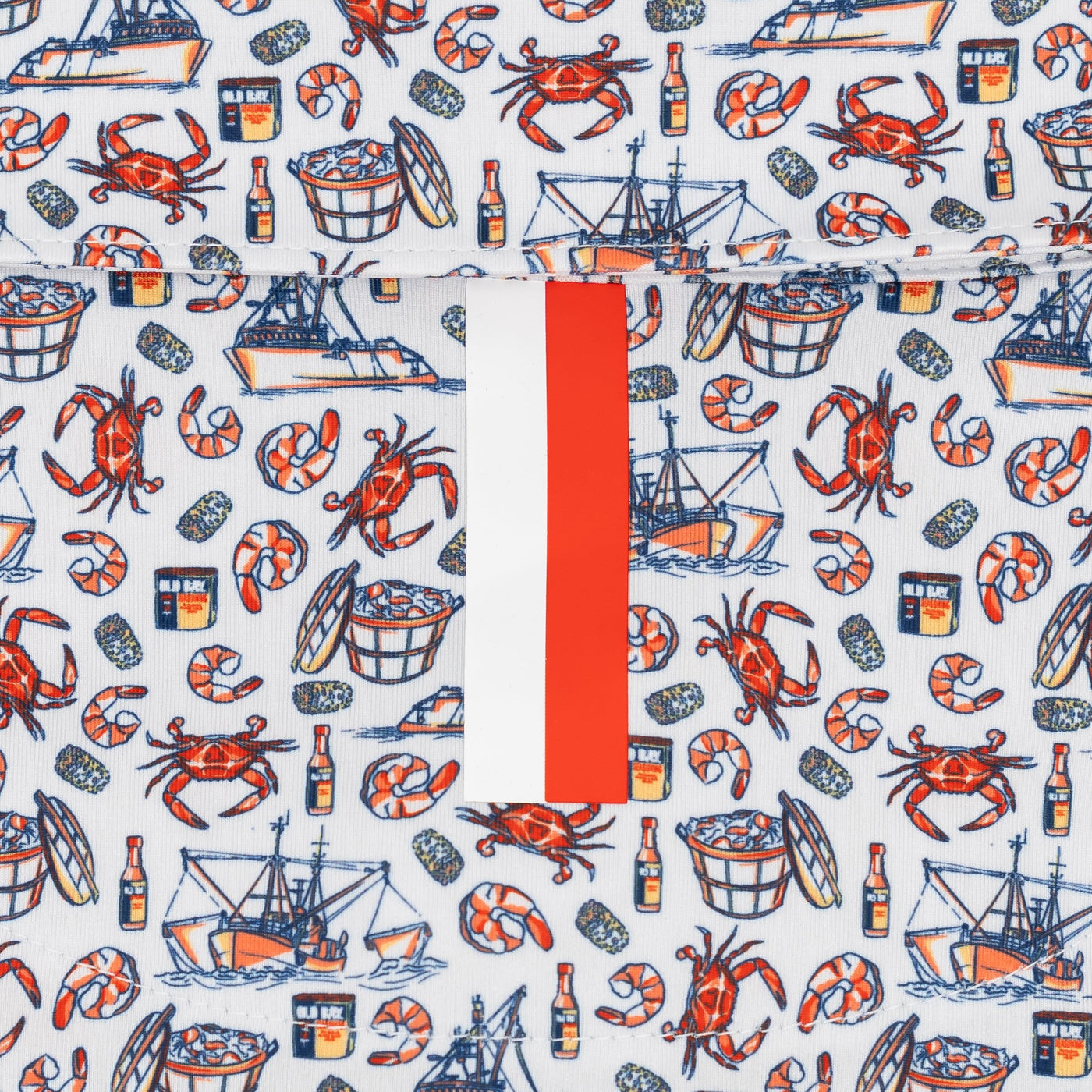 The OLD BAY | Performance Polo | The OLD BAY - White/Vermilion Orange