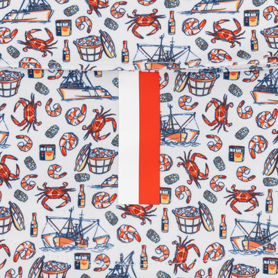 The OLD BAY | Performance Polo | The OLD BAY - White/Vermilion Orange