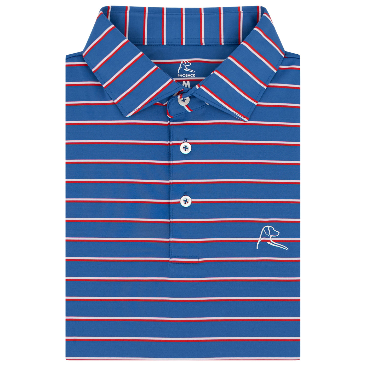 The Old Glory Stripe | Performance Polo | The Old Glory Stripe - Short Stop Blue/Classic Red/White - USA