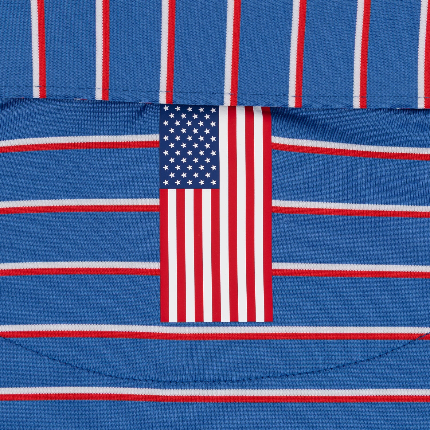 The Old Glory Stripe | Performance Polo | The Old Glory Stripe - Short Stop Blue/Classic Red/White - USA