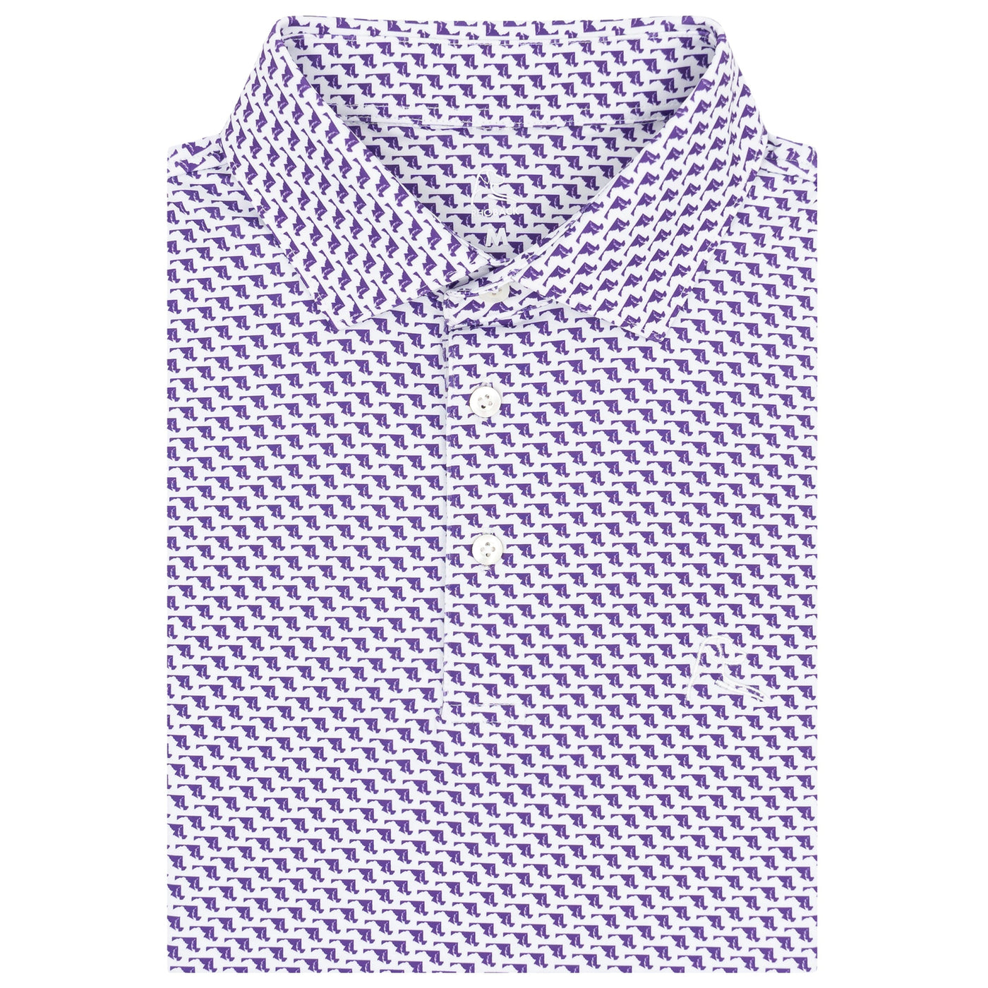 The Old Line State | Performance Polo | The Old Line State - Reauxback Purple/White - MD