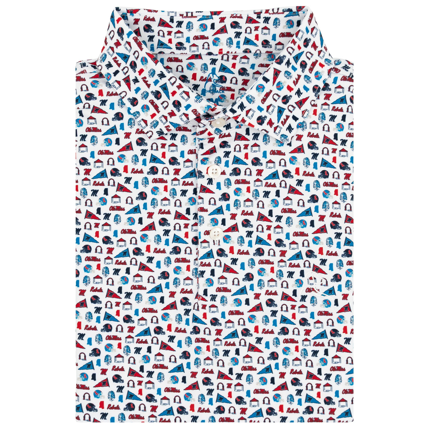 The Ole Miss Grove™ | Collegiate Polo | The Ole Miss Grove™ - White/Indigo Blue