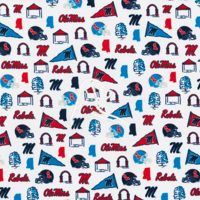 The Ole Miss Grove™ | Collegiate Polo | The Ole Miss Grove™ - White/Indigo Blue