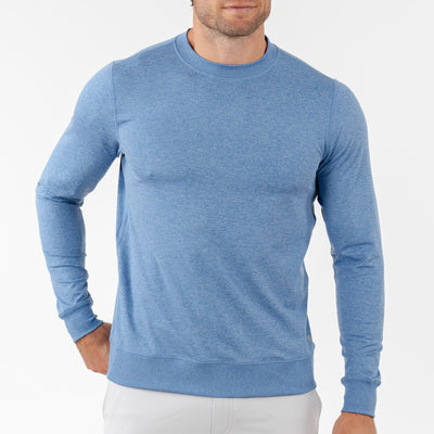 Pace Performance Crew | Heather - Vintage Blue/Storm Blue