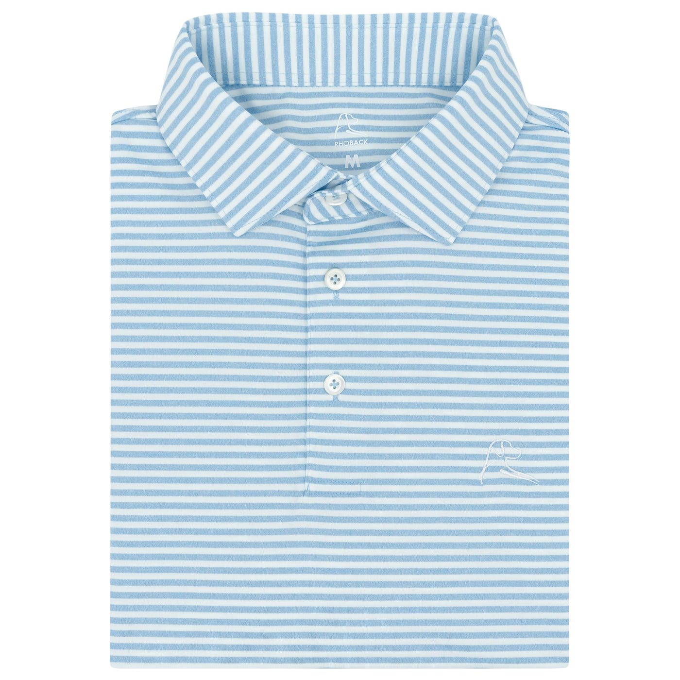 The Barts Heather Stripe | Performance Polo | The Barts Heather Stripe - Seafoam/Stone Blue