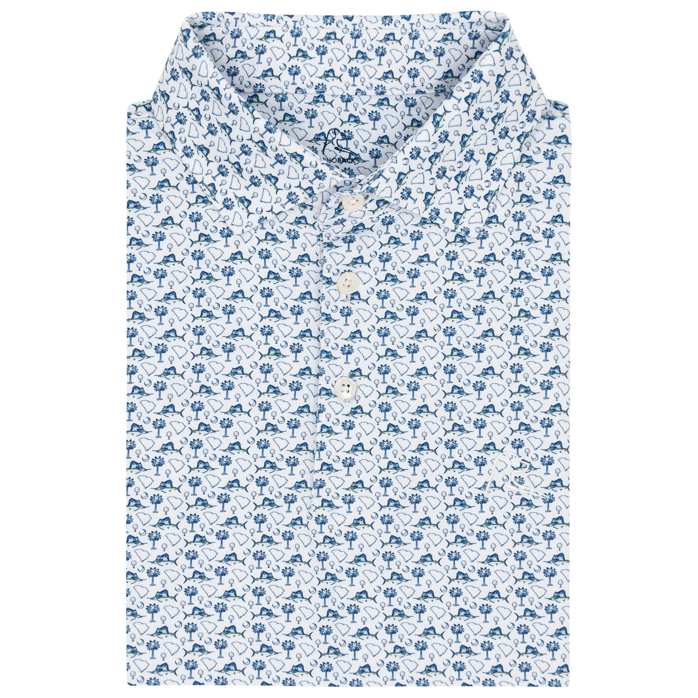 The Palmetto Catch | Performance Polo | The Palmetto Catch - White/Fleet Navy - SC