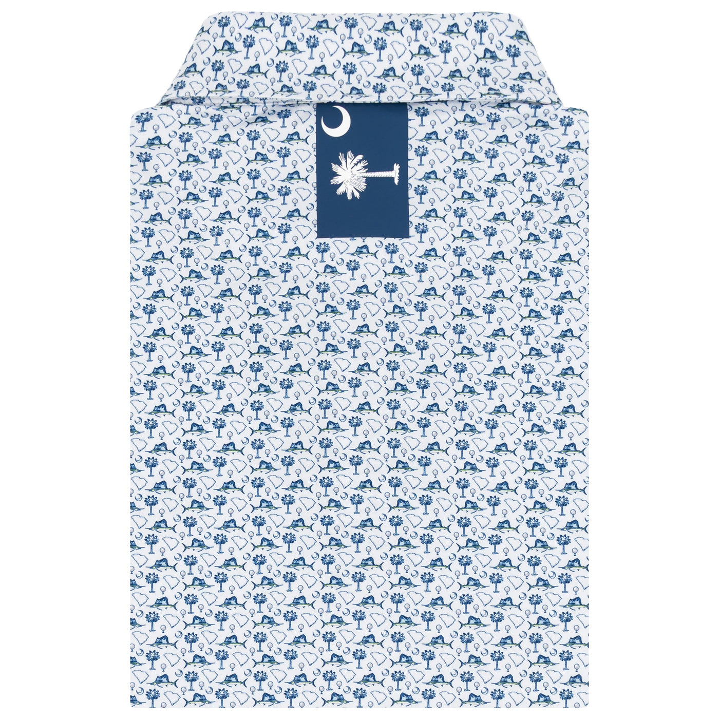 The Palmetto Catch | Performance Polo | The Palmetto Catch - White/Fleet Navy - SC