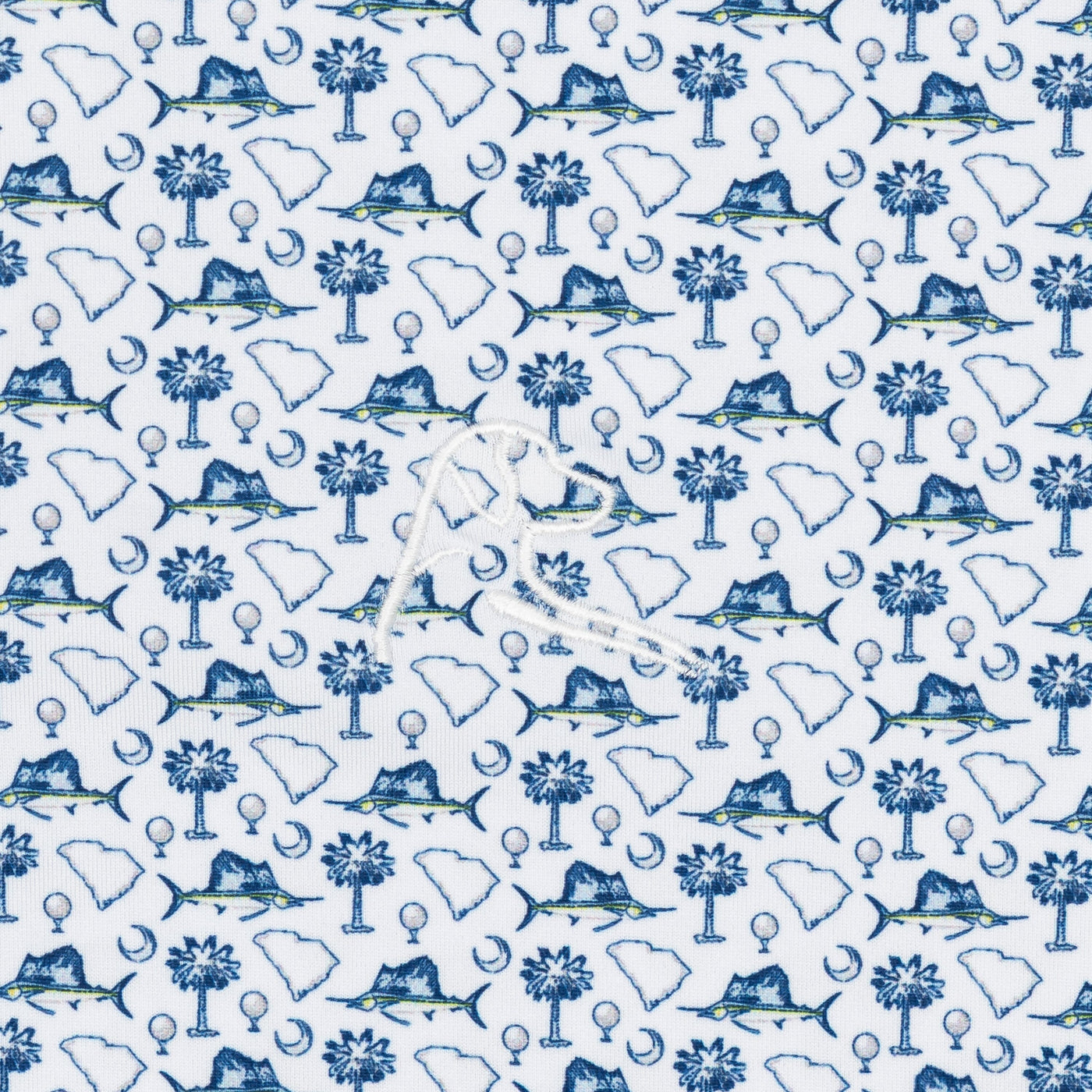 The Palmetto Catch | Performance Polo | The Palmetto Catch - White/Fleet Navy - SC