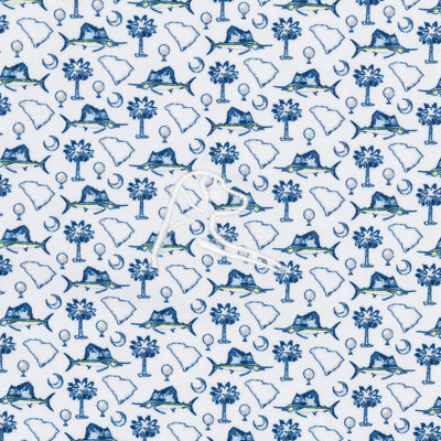 The Palmetto Catch | Performance Polo | The Palmetto Catch - White/Fleet Navy - SC