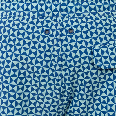 Medley Swim Trunk | The Peak - Deep Blue/Mint Green