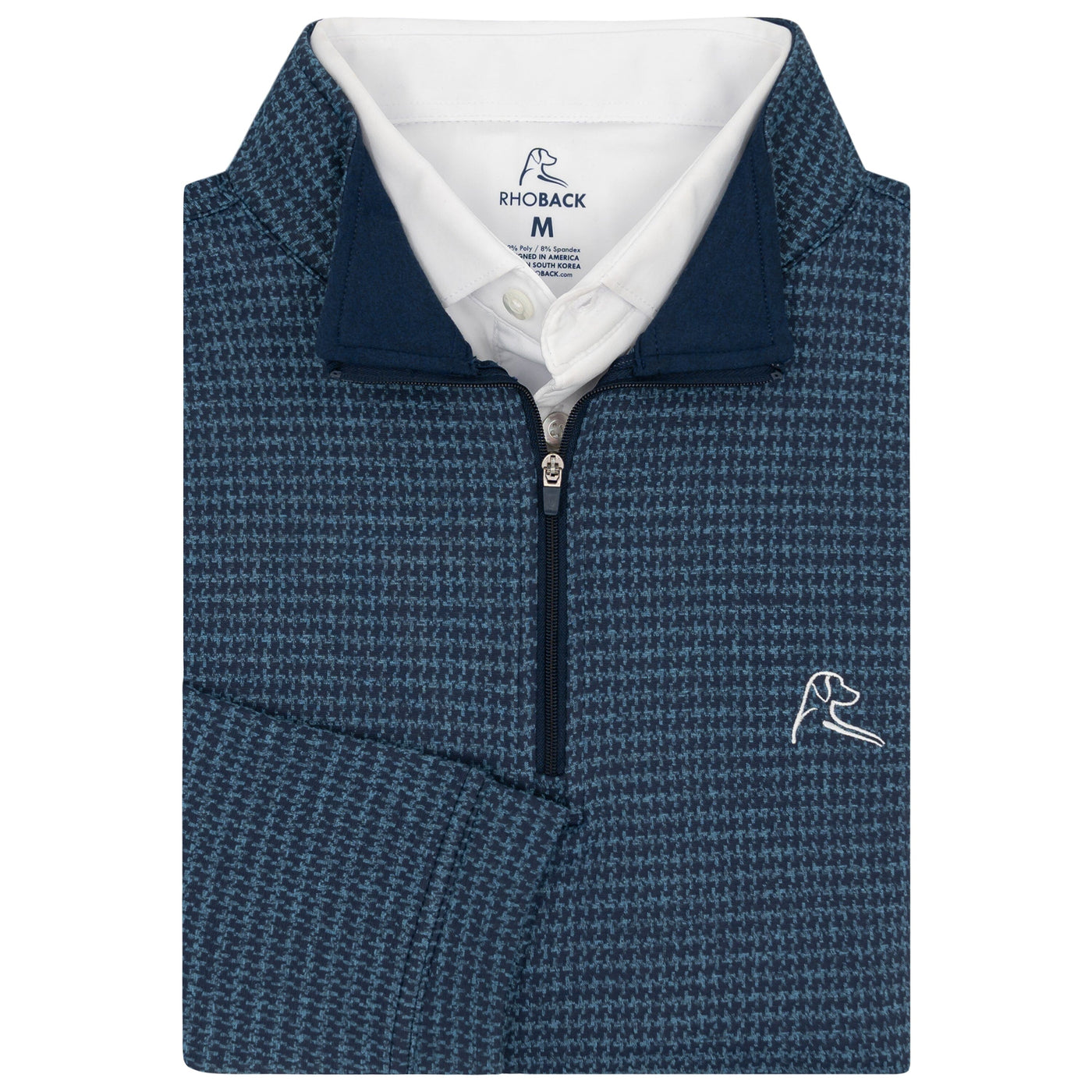 Peak Jacquard Performance Q-Zip | The Peak Jacquard - Fleet Navy/Cadet Blue