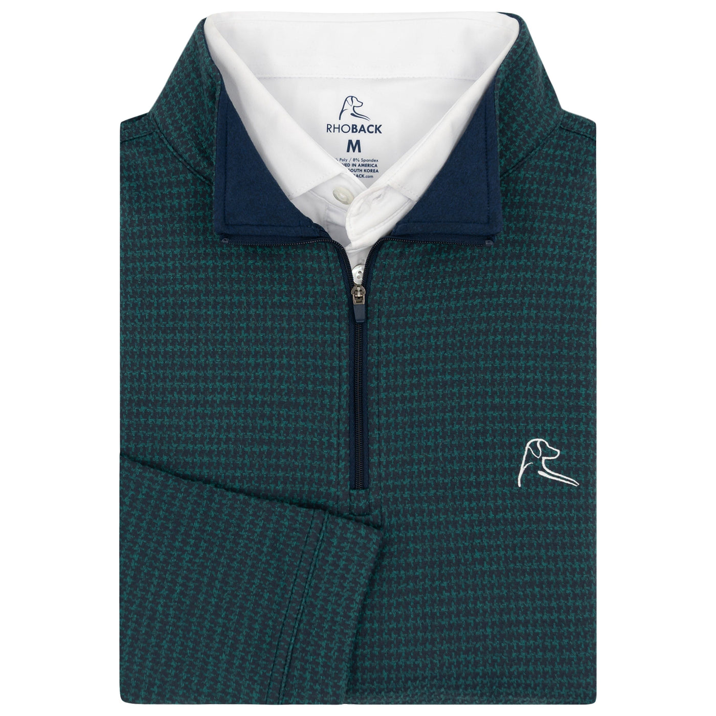 Peak Jacquard Performance Q-Zip | The Peak Jacquard - Fleet Navy/Emerald Green