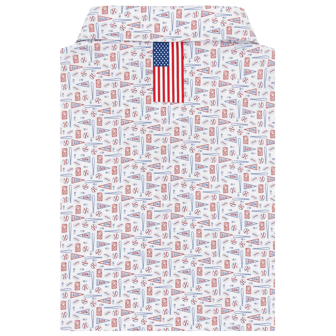 The Pennant Race | Performance Polo | The Pennant Race - White/Short Stop Blue - USA