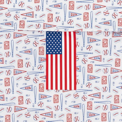 The Pennant Race | Performance Polo | The Pennant Race - White/Short Stop Blue - USA