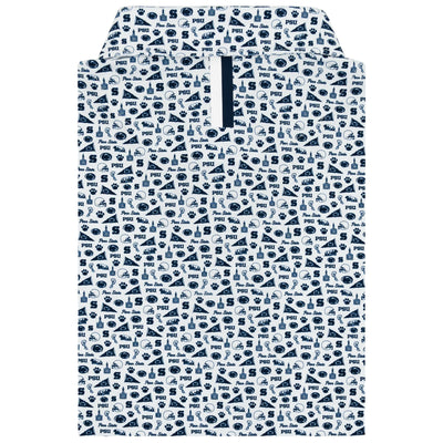 The Penn State Gameday | Collegiate Polo | The Penn State Gameday - White/Indigo Blue