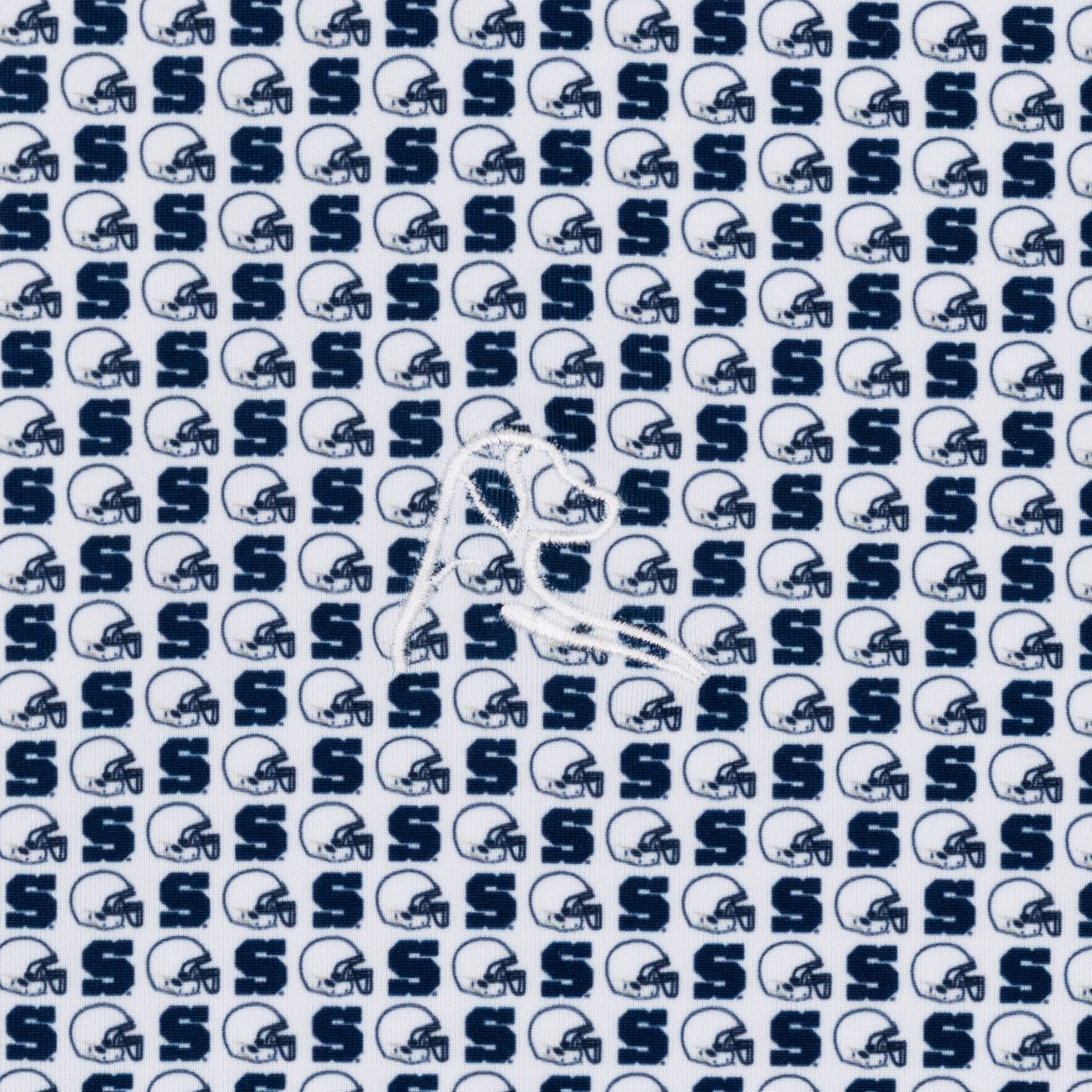 The Penn State Helmet | Collegiate Polo | The Penn State Helmet - White/Indigo Blue