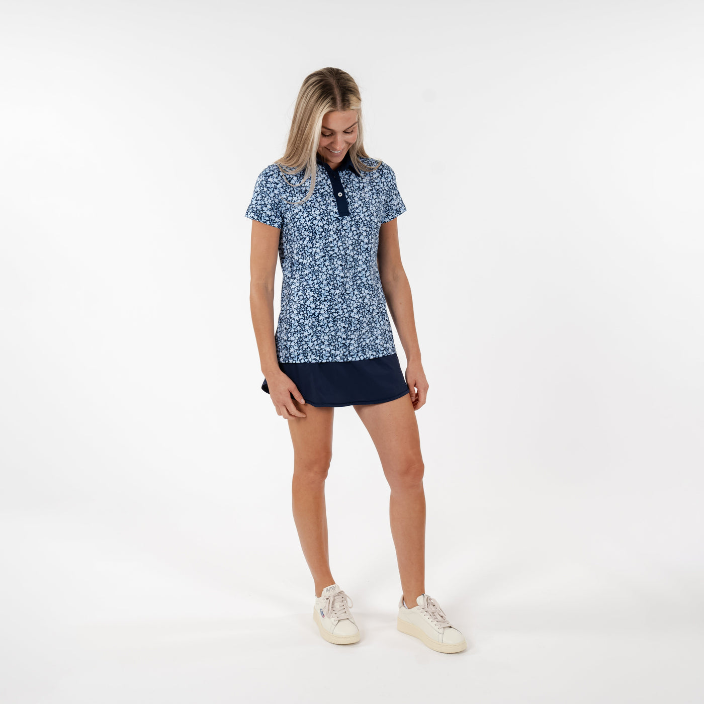 Petal Performance Polo | The Petal - Fleet Navy/Pure Blue