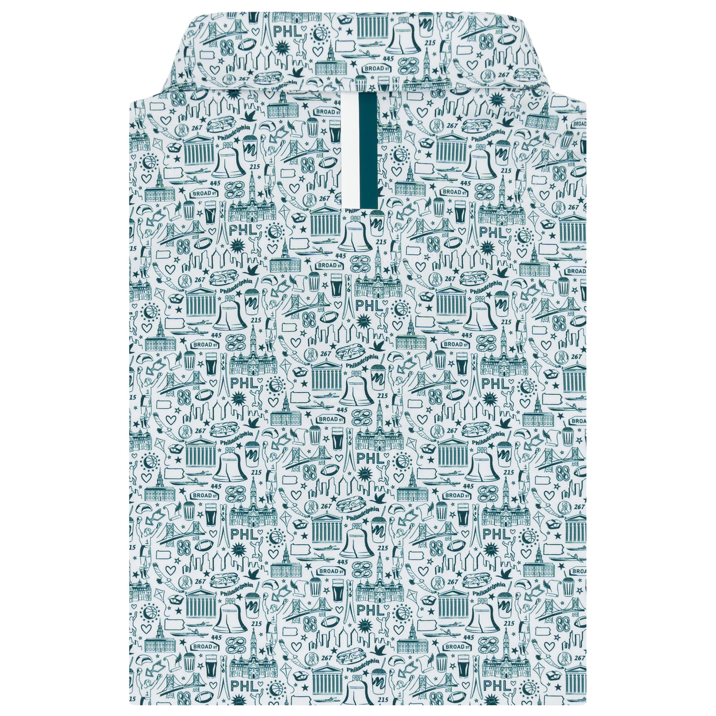 The Philly | Performance Polo | The Philly - White/Midnight Green