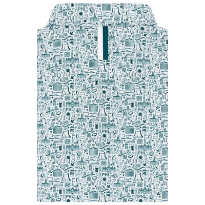 The Philly | Performance Polo | The Philly - White/Midnight Green