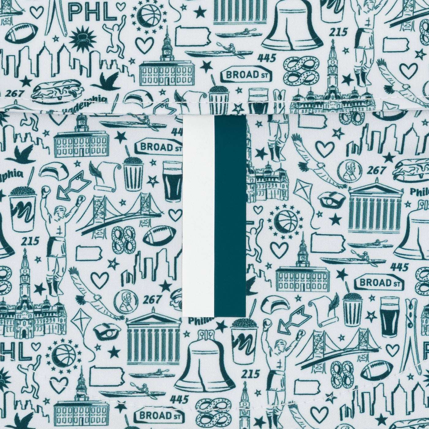 The Philly | Performance Polo | The Philly - White/Midnight Green
