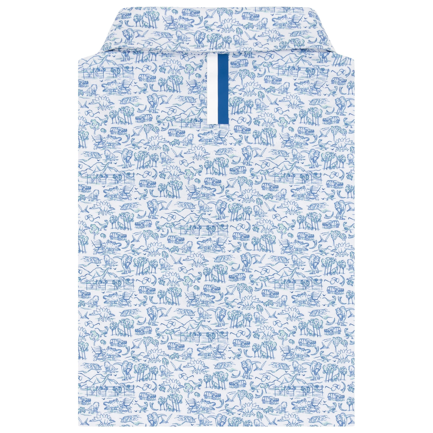 The Prehistoric | Performance Polo | The Prehistoric - White/Short Stop Blue