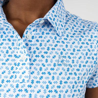 Puzzle Piece Performance Polo | The Puzzle Piece - White