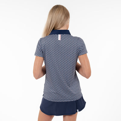 Queen Of Hearts Performance Polo | The Queen Of Hearts - Fleet Navy/Soft Pink