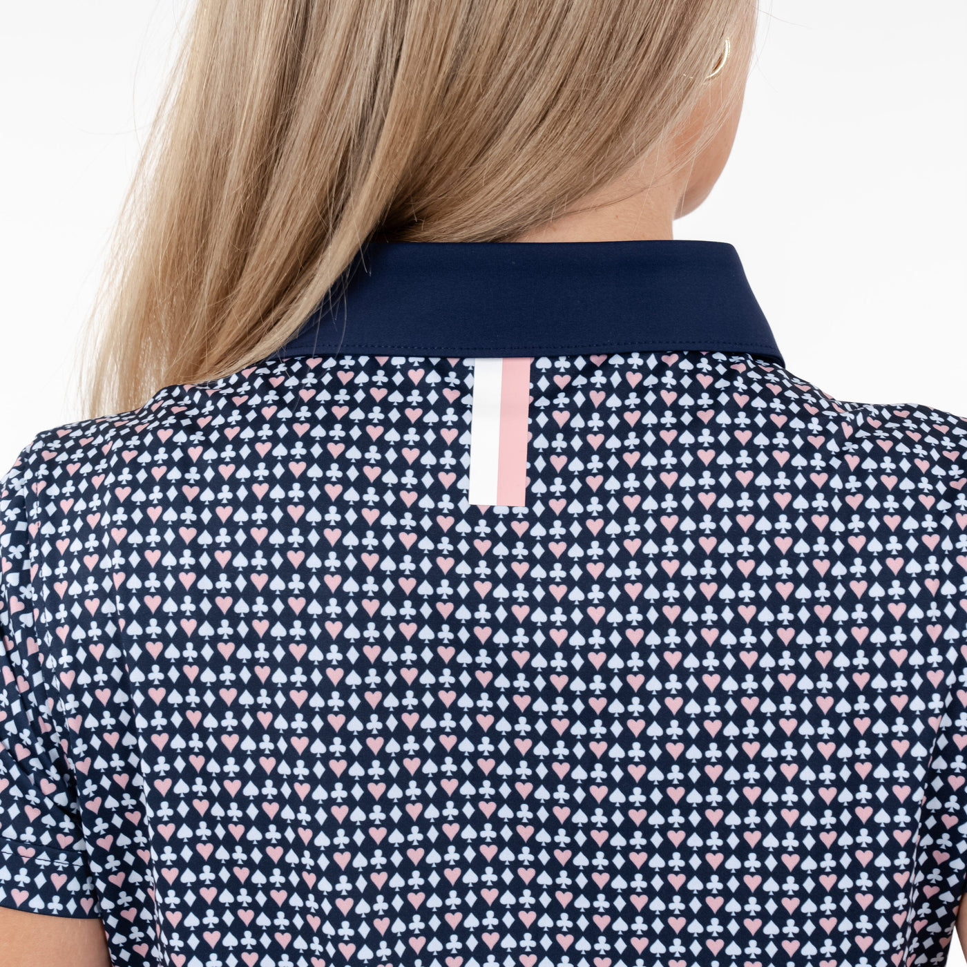 Queen Of Hearts Performance Polo | The Queen Of Hearts - Fleet Navy/Soft Pink