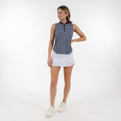 Queen Of Hearts Sleeveless Zip | The Queen Of Hearts - Fleet Navy/Soft Pink