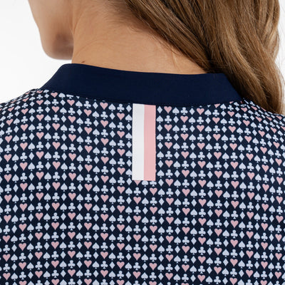 Queen Of Hearts Sleeveless Zip | The Queen Of Hearts - Fleet Navy/Soft Pink