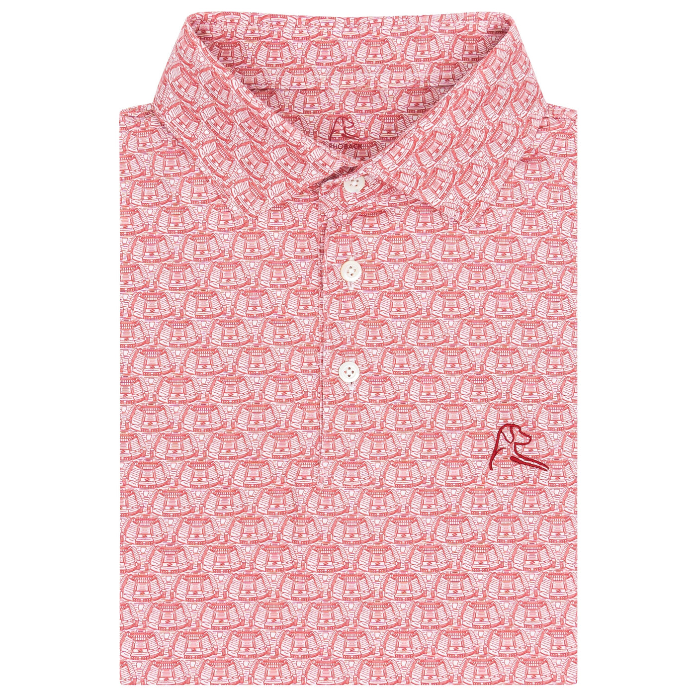 The Razorback Stadium | Collegiate Polo | The Razorback Stadium - White/Carmine Red