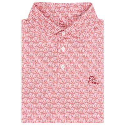 The Razorback Stadium | Collegiate Polo | The Razorback Stadium - White/Carmine Red