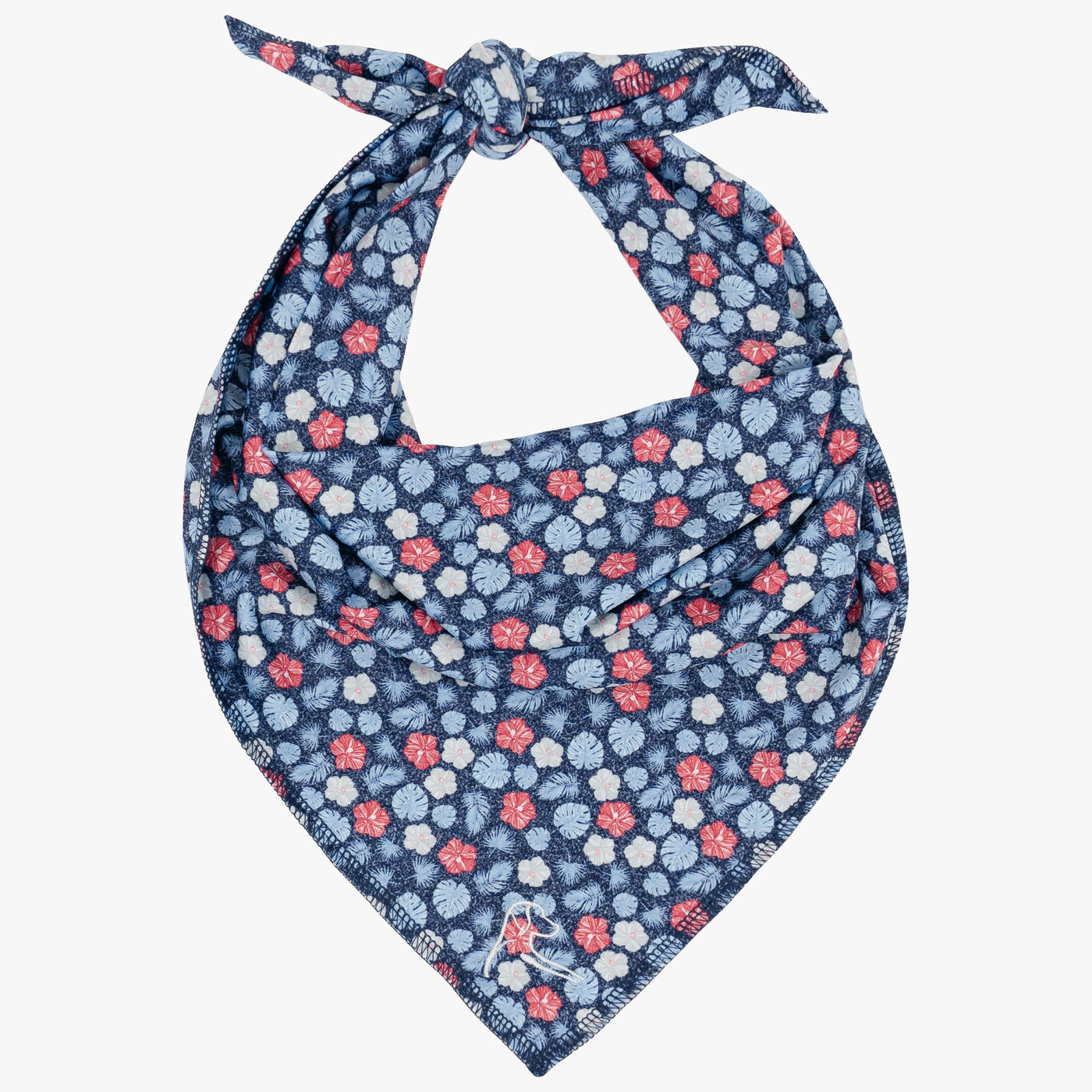 The Red, White & Hibiscus | Performance Bandana | The Red, White & Hibiscus - Admiral Navy