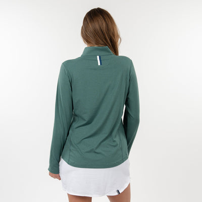 Heather Performance Q-Zip | Heather - Basil Green/Fern Green