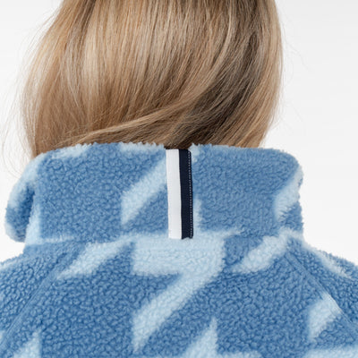 Rivanna Fleece Pullover | The Bold Houndstooth - Highcountry Blue/Pure Blue