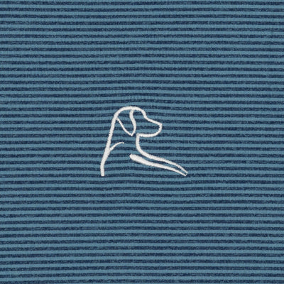 Riva Heather Stripe Performance Q-Zip | The Riva Heather Stripe - Cadet Blue/Fleet Navy