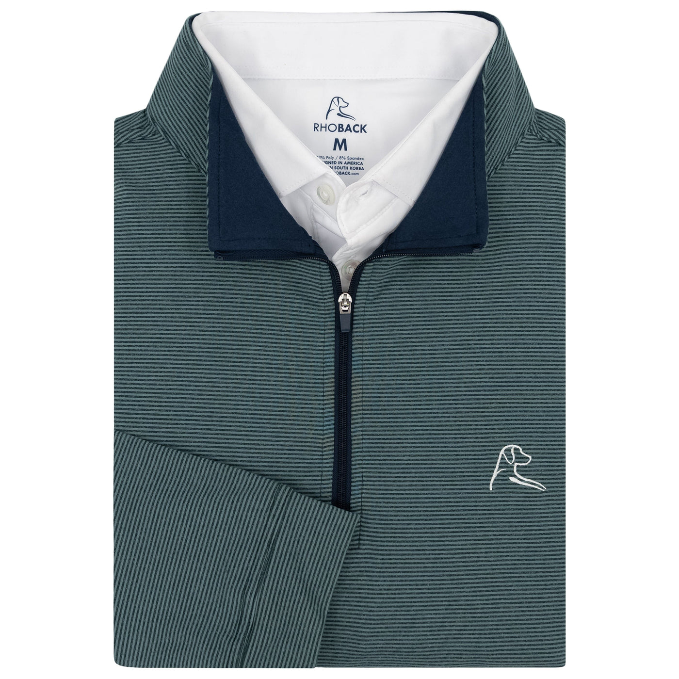 Riva Heather Stripe Performance Q-Zip | The Riva Heather Stripe - Jungle Green/Ponderosa Green