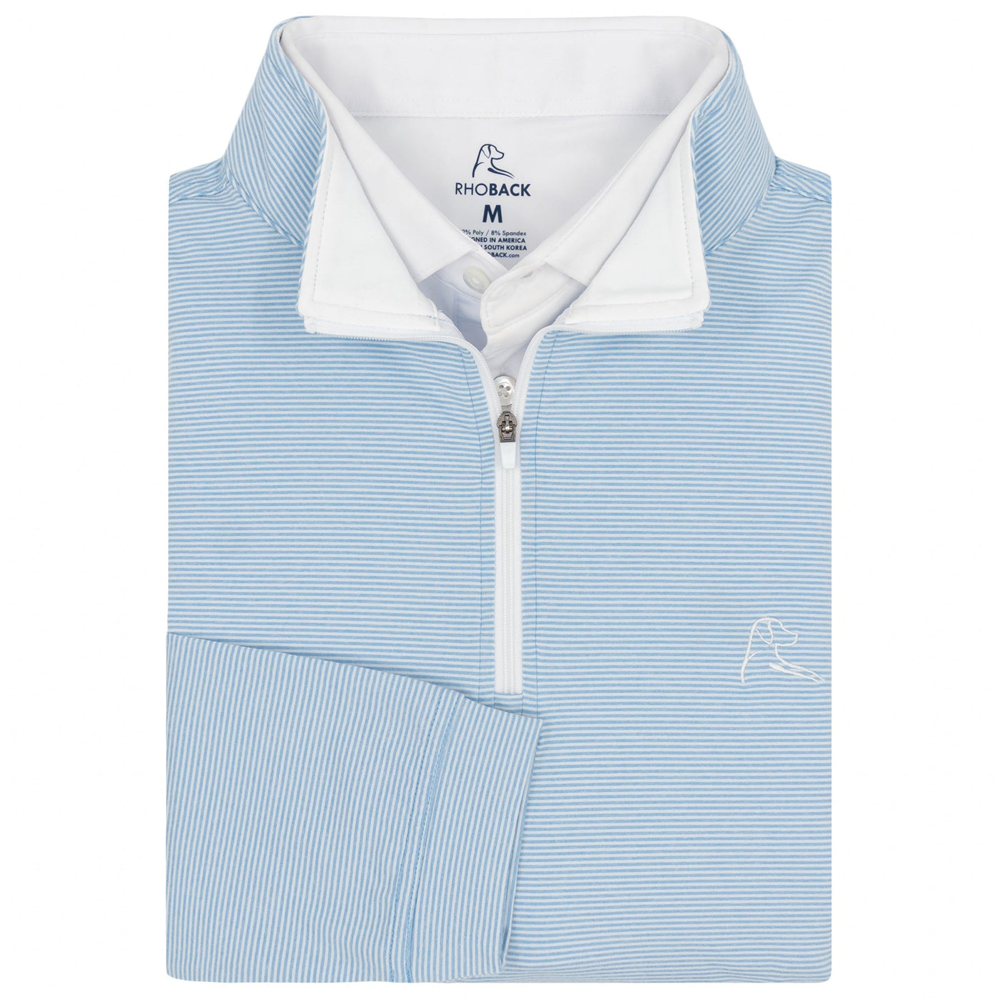 Riva Heather Stripe Performance Q-Zip | The Riva Heather Stripe - Pure Blue/Glacier Blue