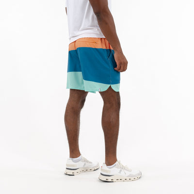 Grit Gym Short - 7" | The Rogue Colorblock - Melon/Mariner Blue/Mint Green