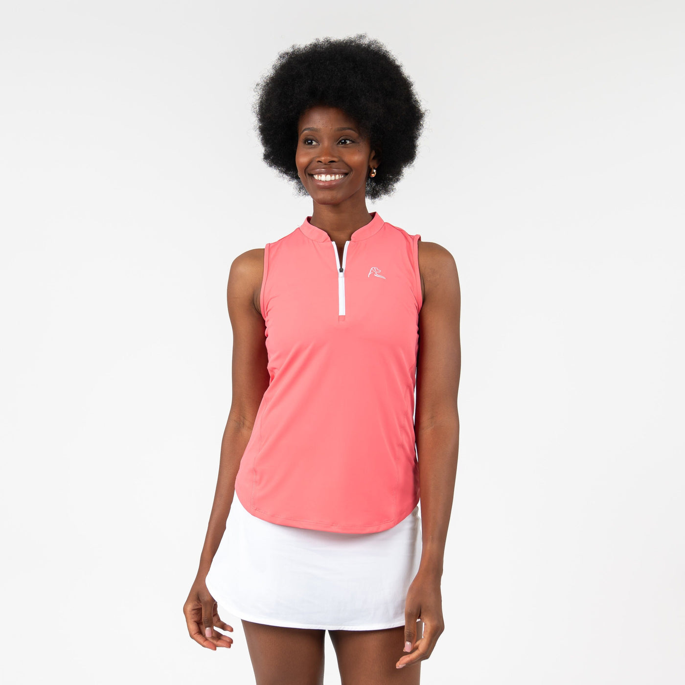 The Solid Sleeveless Zip | Solid - Watermelon